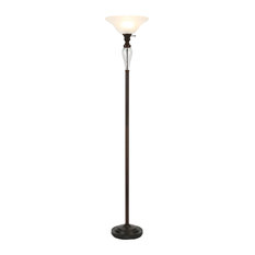 Traditional Glass Shade Floor Lamps, Frosted Glass Floor Lamp