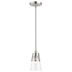 Livex Lighting Inc. - 1 Light Brushed Nickel Mini Pendant - Add an aura of sophistication and elegance with the Bennington transitional mini pendant. With the brushed nickel finish, it looks especially decadent. The Bennington collection delivers an inspiring and upscale mood to a new or remodeled bath space.