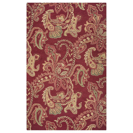 Rizzy Home Ashlyn AL2651 Burgundy Paisley Area Rug, Rectangular 3' x 5'
