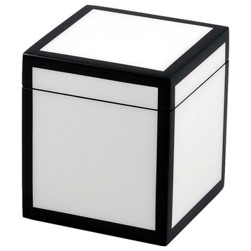 White and Black Lacquer Canister