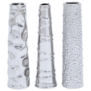 Glam Silver Ceramic Vase Set 92553