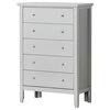 Glory Furniture Primo 5 Drawer Chest in Silver Champagne