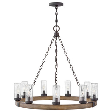 Hinkley 29208SQ-LL Sawyer - 30" 45W 9 LED Outdoor Large Chandelier