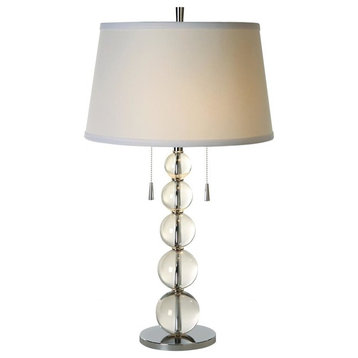 Two Light Polished Chrome Table Lamp