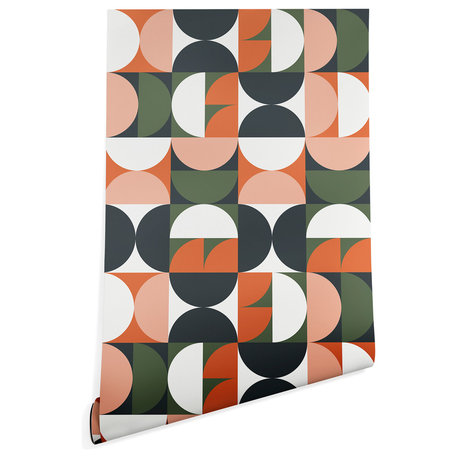Deny Designs the Old Art Studio Mid Century Geometric Wallpaper, Multi, 2'x8'
