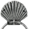 Cast Iron Seashell Towel Holder, Antique Silver, 8.5"