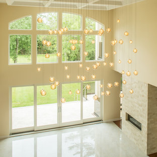 KADUR | Large Entry Way Foyer Chandelier | Two Story Blown Glass Chandelier