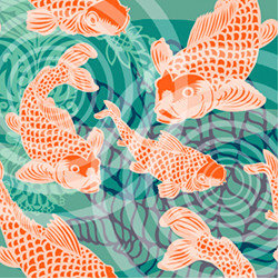 Koi Fish Mural- POZdesigns - Wallpaper