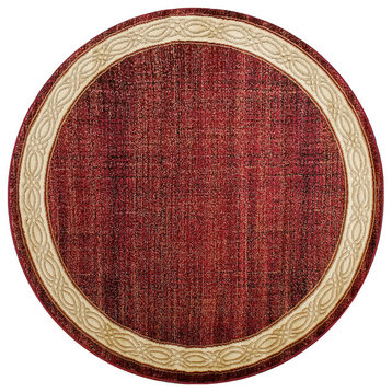 Yazd 1770-310 Area Rug, Red, 5'3" Round