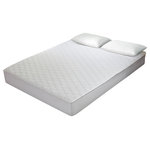 Down Home USA - DuPont Sorona Mattress Pad, King - Add luxurious comfort and protection to your bed with this waterproof mattress pad. This mattress pad's shell made of molded Dupont Sorona fiber is soft and warm with a large quilted pattern and 15 inch elastic skirt that keeps the fill in place. With Scotchgard Treatment, stain release and water repellent, this pad is easy to care for and lasts through repeated laundering. The pad's top layer is filled with 100 percent polyester fibers from Dupont Sorona to support your body and keep you comfortable. Available in sizes twin to California king. Mattress pad has 100% cotton cover and is filled with 100% polyester molded fiber. So soft and comfortable. Stays in place and will hold tight on all mattress types, whether it's a regular mattress, a waterbed, or memory foam. Waterproof and stain resistant.