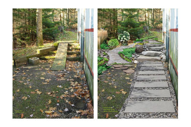 Side garden re-design before and after mock-up