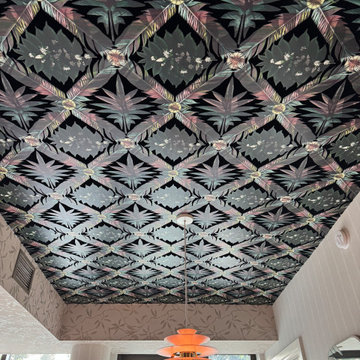 Velvet Wallpaper Ceiling Installation for a Luxurious Touch