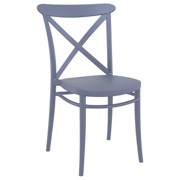 Cross Resin Outdoor Chair Dark Gray, Set of 2