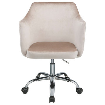 ACME Cosgair Office Chair, Champagne Velvet and Chrome