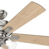 Hunter Fan Company Crestfield Brushed Nickel Ceiling Fan With Light, 52"
