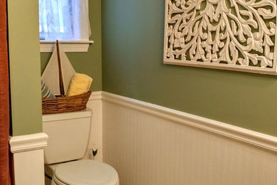 Inspiration for a transitional powder room remodel in Boston