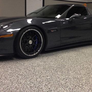 Corvette on Fortified Garage Floor