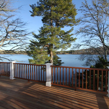 Deck off of living room overlooking Scargo Lake