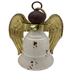 HISC/Ultimate Innovations - Ultimate Angel Bell - Enjoy the whimsy and beauty of the Angel Bell to add to your holiday cheer! Distressed Metal adds a note of charm and the bell can be hung or set on a table. Overall Dimensions are 32" H x 9.5" W x 6'5" D