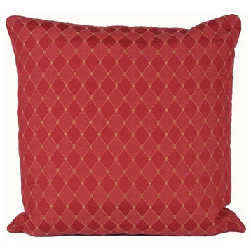 Harlequin Rouge Pillow, 22x22, 90/10 Duck Insert Pillow With Cover