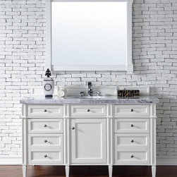 60 inch Single Bathroom Vanity White Finish No Top - Bathroom Vanities And Sink Consoles