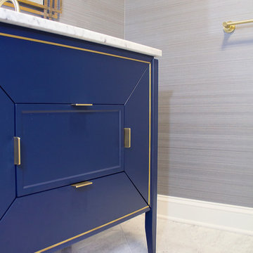 Navy Vanity For A Contemporary Bathroom