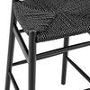 Evelina Outdoor Bar Stool, Matte Black Frame Color and Seat Set of 1