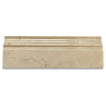 Stone Center Online - Crema Marfil Marble 4x12 Baseboard Crown Molding Polished, 1 piece - Crema Marfil Marble baseboard molding 4" width x 12" length x 3/4" thickness; Polished finish