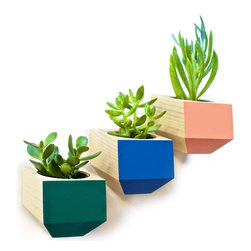 Sidecar Wall Planter - Ash and Coral - Indoor Pots And Planters