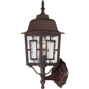 Nuvo Banyan 1-Light 17" Outdoor Wall, Clear Water Glass, Rustic Bronze, 60-4925
