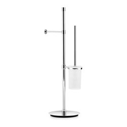 Ranpin 5124 Chrome Towel Stand with Toilet Brush - Towel Racks & Stands