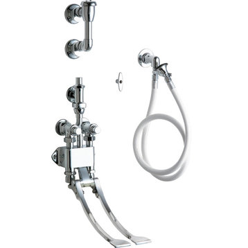 Chicago Faucets 910-G Wall Mounted Pedal Valve Concealed Bed Pan - Chrome