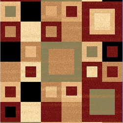 Yazd 8960-340 Red & Sage Rug - Area Rugs
