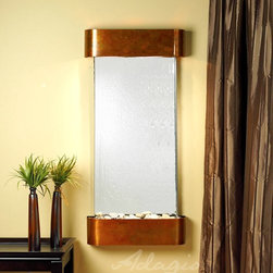 Cascade Springs Indoor Fountain with Rustic Copper and Silver Mirror - Indoor Fountains
