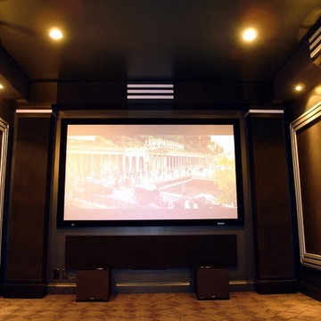 Home Theater Room - Black and Silver