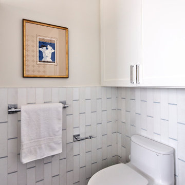 Menlo Park Transitional Bathroom Remodel: Bold Patterns & Timeless Design