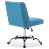Belleze Upholstered Fabric Office Chair Nailhead Trim Swivel Task Chair, Blue