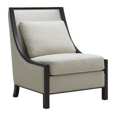 Ink Blue Fabric Sunpan Modern Evelyn Chair