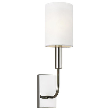 Brianna 1-Light Wall Sconce, Polished Nickel