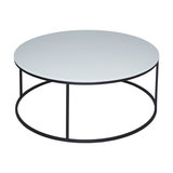 Kensal White Round Coffee Table, Black Base
