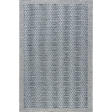 Largo Modern Solid Blue Rectangle Easy-Care Indoor/Outdoor Area Rug, 5'x7'