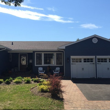 Massapequa Park Siding - Harbor Blue Clapboard Siding plus new Windows