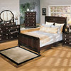 5-Piece Amherst Collection Espresso Finish Queen Bed Set with Paneled Headboard