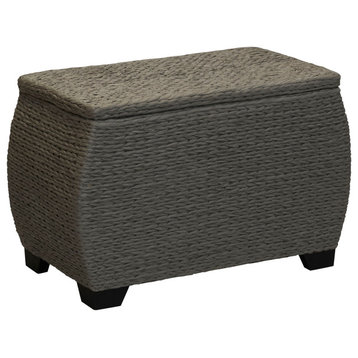 Large Curved Woven Storage Chest, Liner, Paper Rope