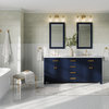 The Savoy Bathroom Vanity, Monarch Blue, 72", Double, With Mirror, Freestanding