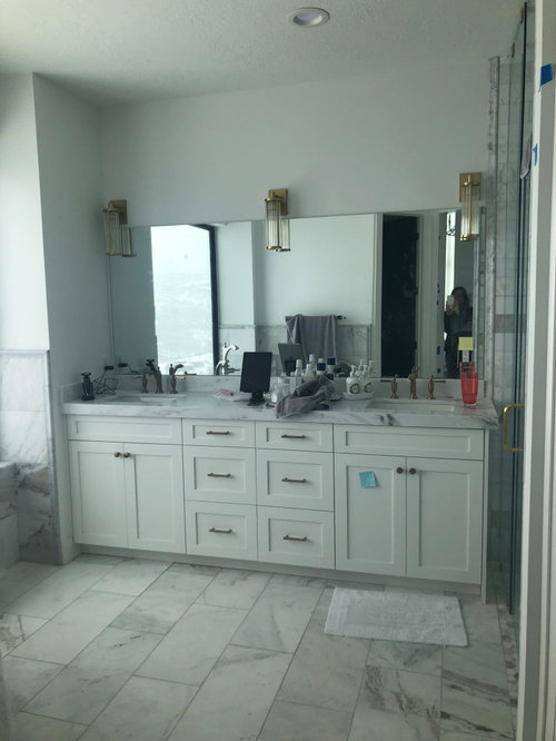 Sconce placement over mirror in primary bathroom?