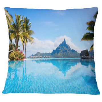Bora Bora Landscape Photography Throw Pillow, 18"x18"