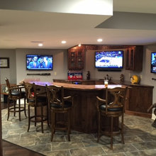 walnut bar for basement