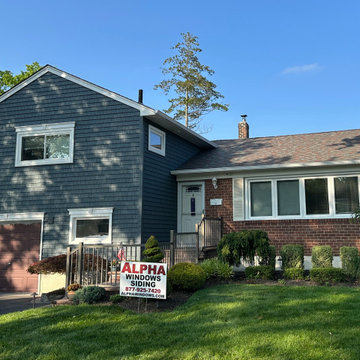 East Meadow Siding - Midnight Blue 5" Shakes | Alpha Windows & Siding