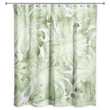 Watercolor Monstera 3 71x74 Shower Curtain